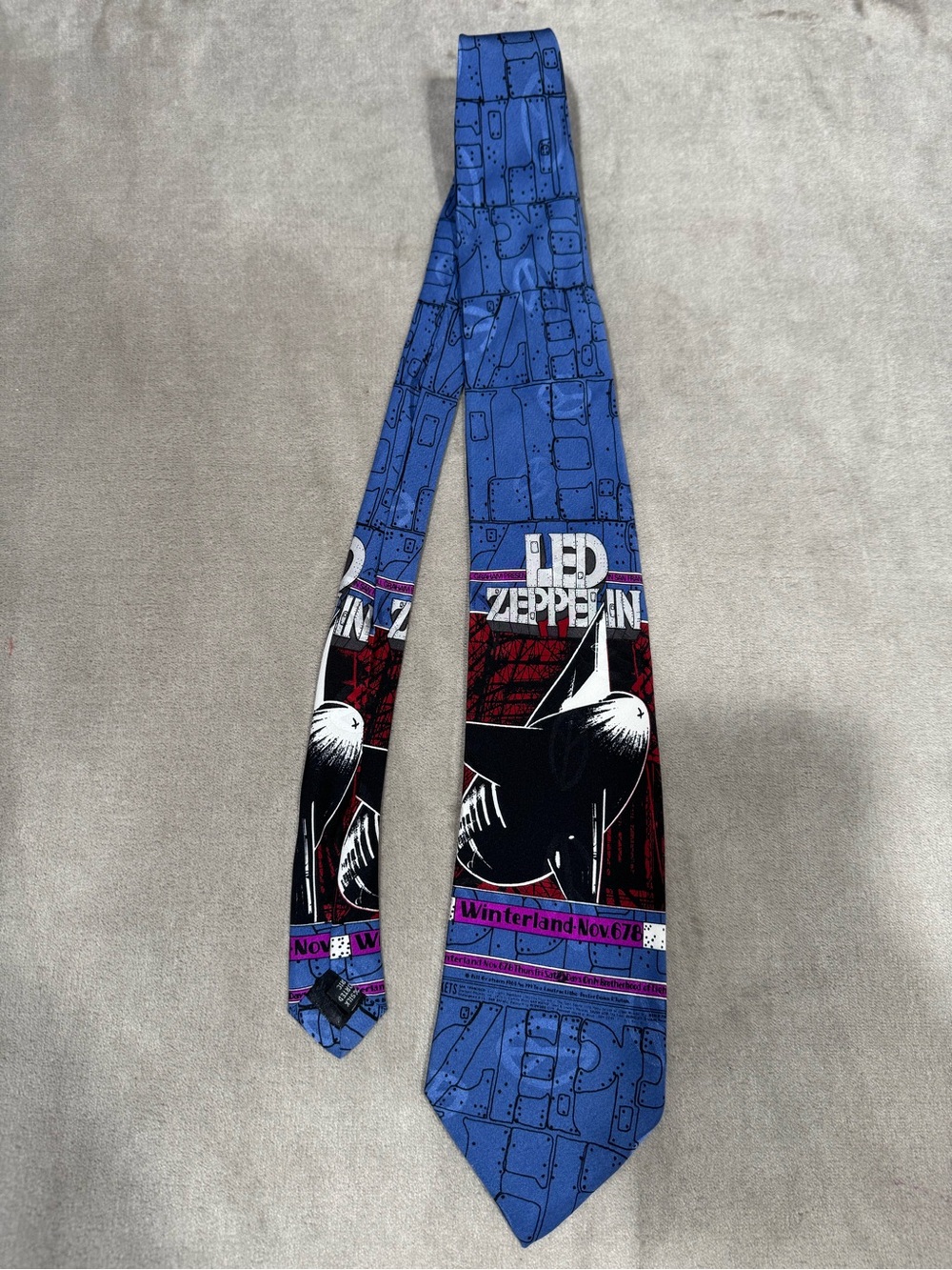 Led Zeppelin Rare Winterland 100% Silk Neck Tie